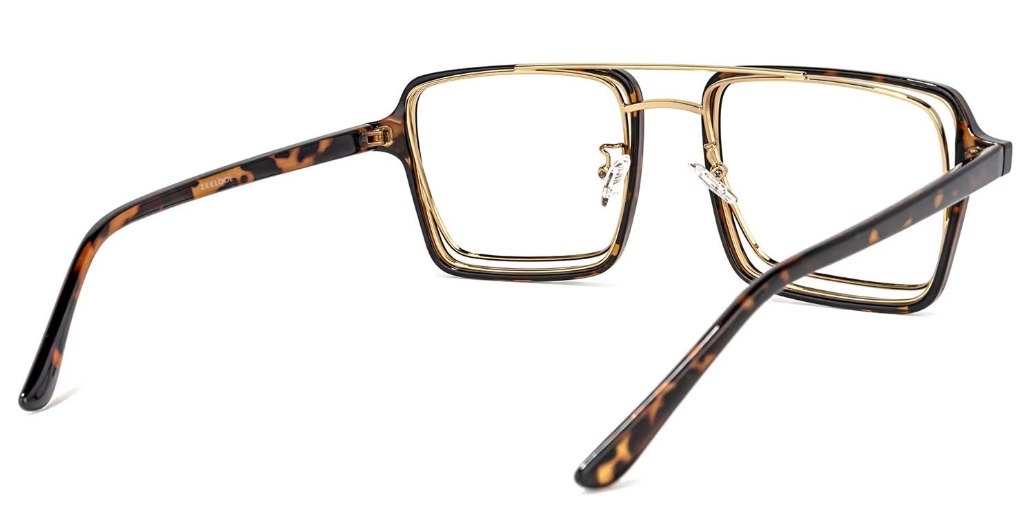 Aviator Tortoise-Gold Glasses | Zeelool Glasses4
