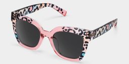 Malcolm Pink-Leopard Square Sunglasses2