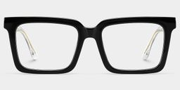 Hattie Black Rectangle Glasses1
