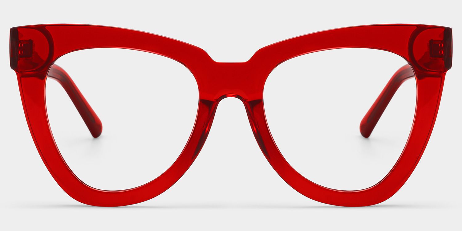 Yaser Cat-eye Red Eyeglasses and Acetate Frames | ZEELOOL1