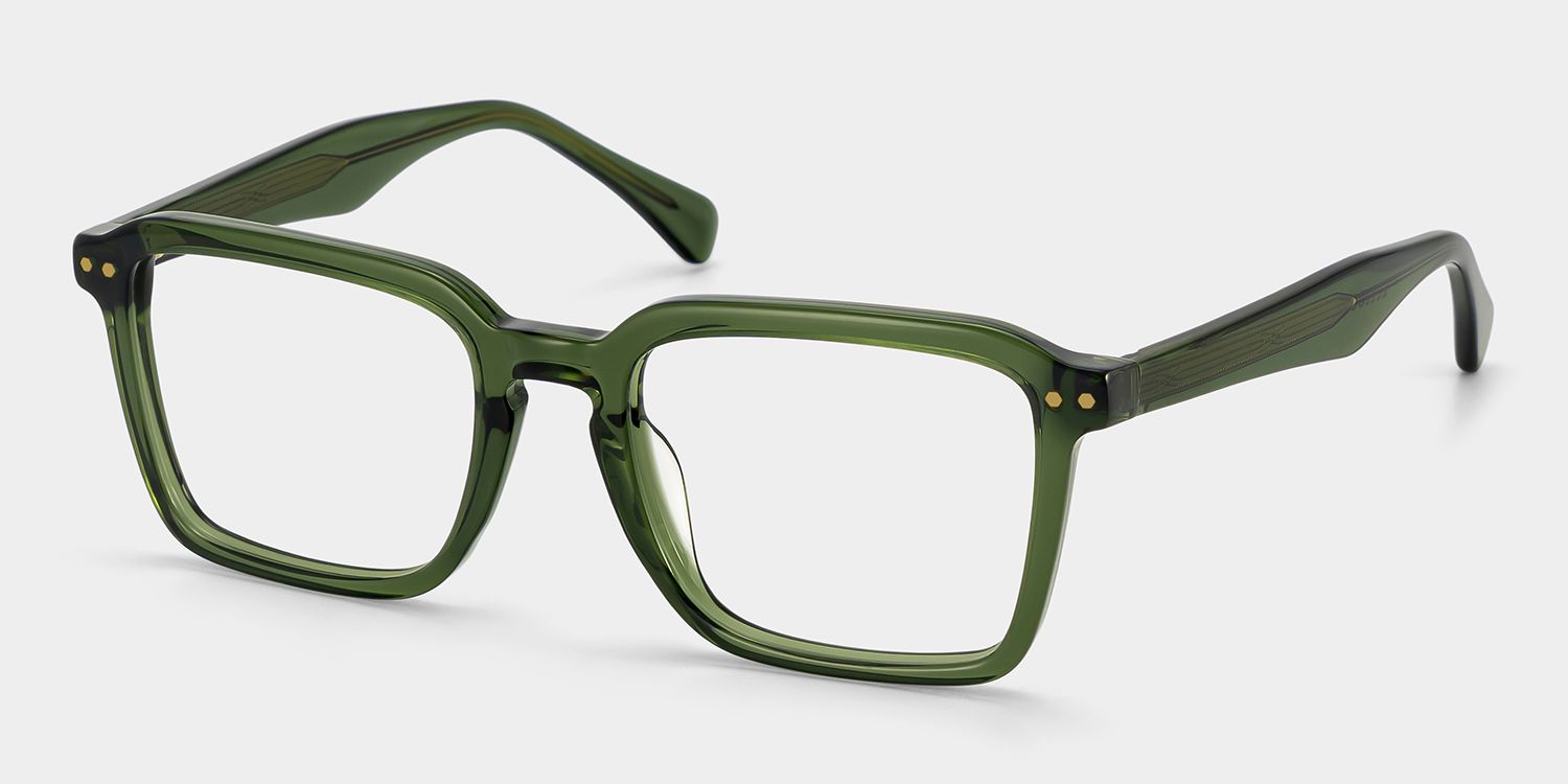 Vickerie Thin Green Glasses in Square Design | Zeelool3