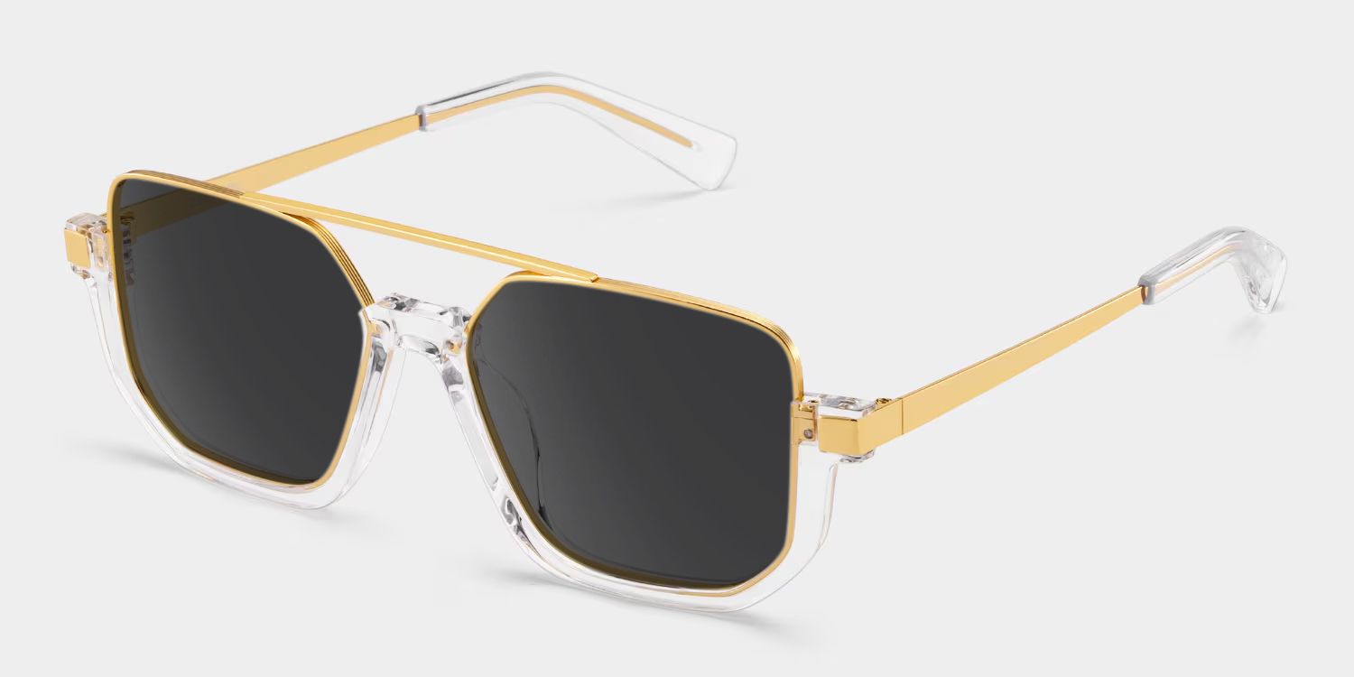 Oromiya Mixed Gold Clear Frame Sunglasses | ZEELOOL2