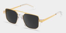 Oromiya Gold Clear Geometric Sunglasses2