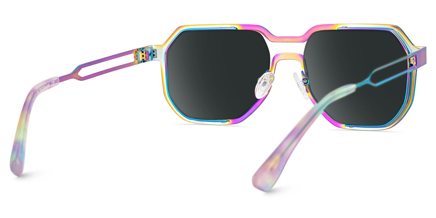Hype Metal Iridescent Frame Sunglasses | ZEELOOL5
