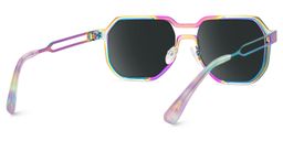 Hype Iridescent Geometric Sunglasses5