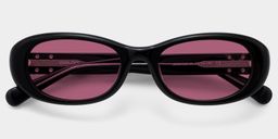 Catherine Black Oval Sunglasses1
