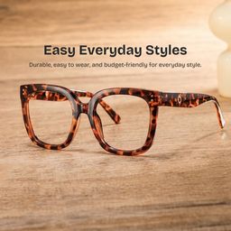 Ebony Tortoise Square Glasses0