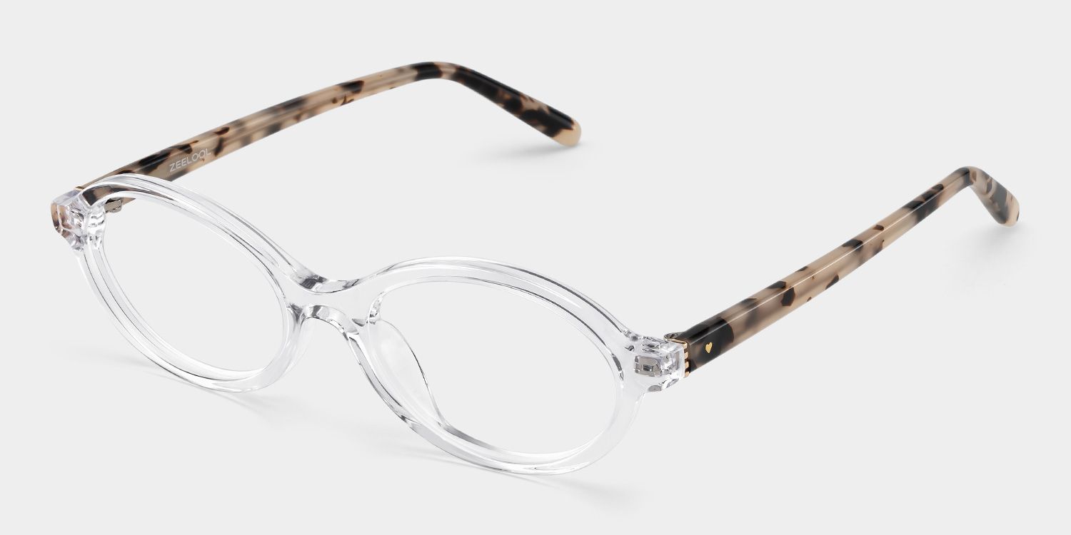 Oval Clear Eyeglasses- Everly Acetate Frame Glasses3