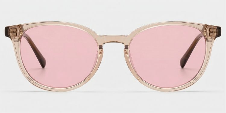 Allison Clear Brown Round Sunglasses
