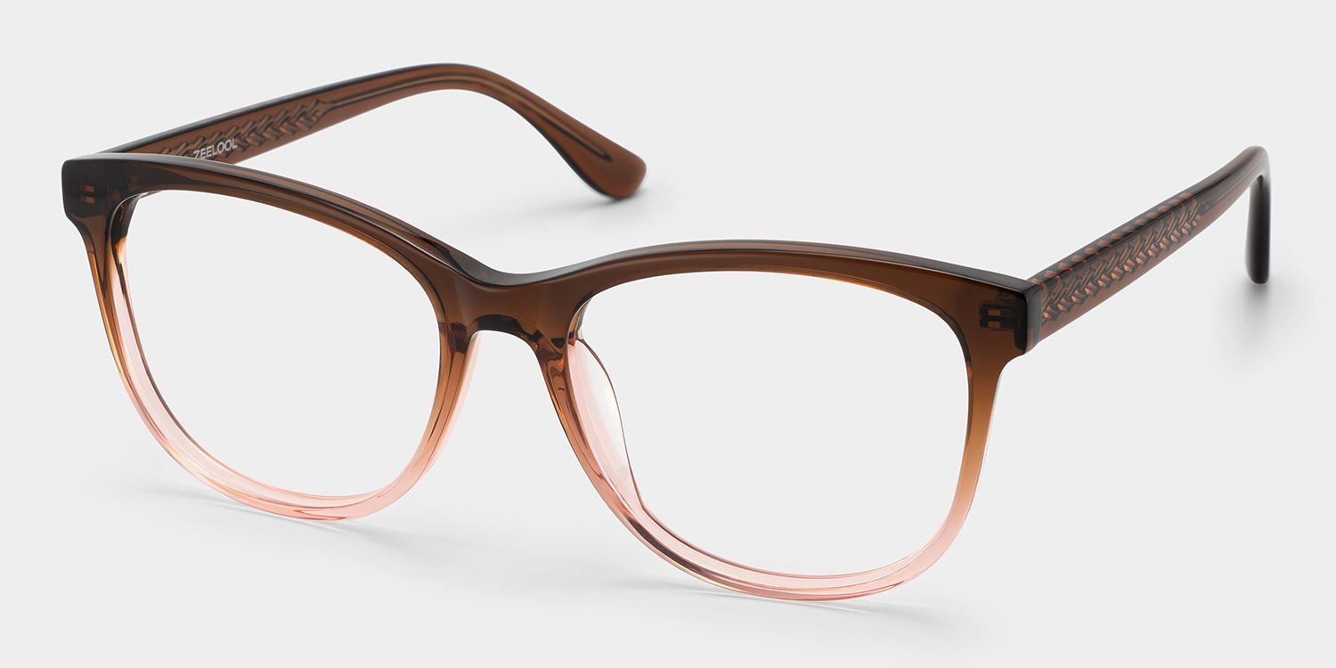 Julia Brown Gradient Rectangle Two-tone Frame Glsses | ZEELOOL3