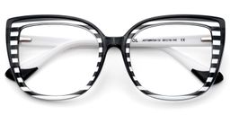 Fenn Black White Cat eye Glasses2