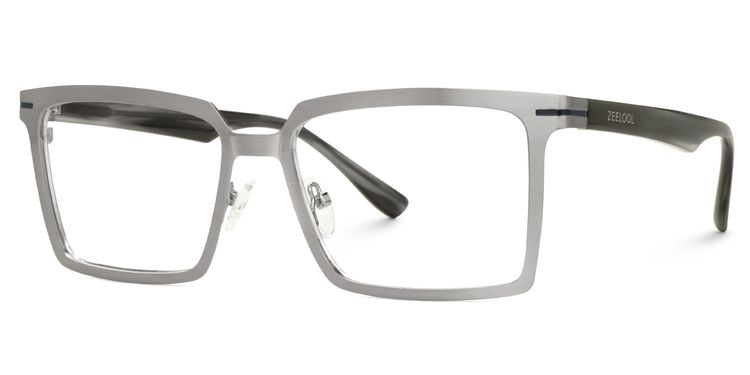 Sharma Silver Rectangle Glasses