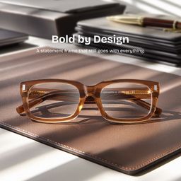 Fayssel Brown Rectangle Glasses0