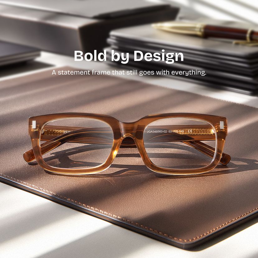 Fayssel Brown Rectangle Glasses