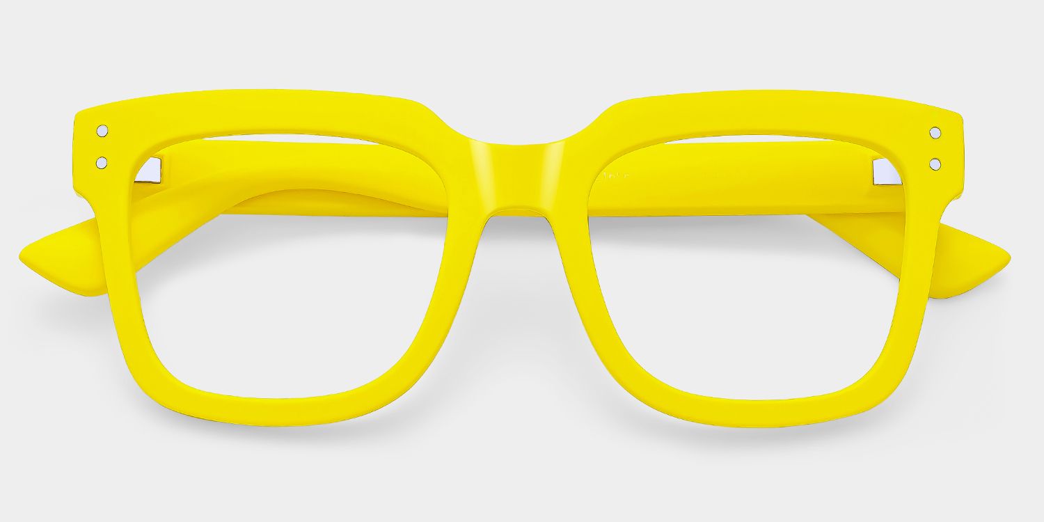 Liizbeett Square Yellow Frame Glasses | Zeelool Optical2
