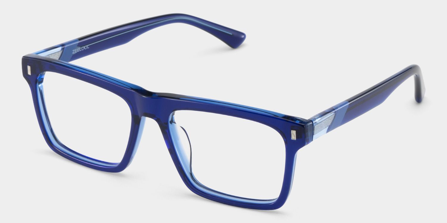 Rectangle Blue Eyeglasses- Henry Acetate Frame Glasses5