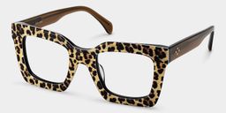 Megan Leopard print Square Glasses3