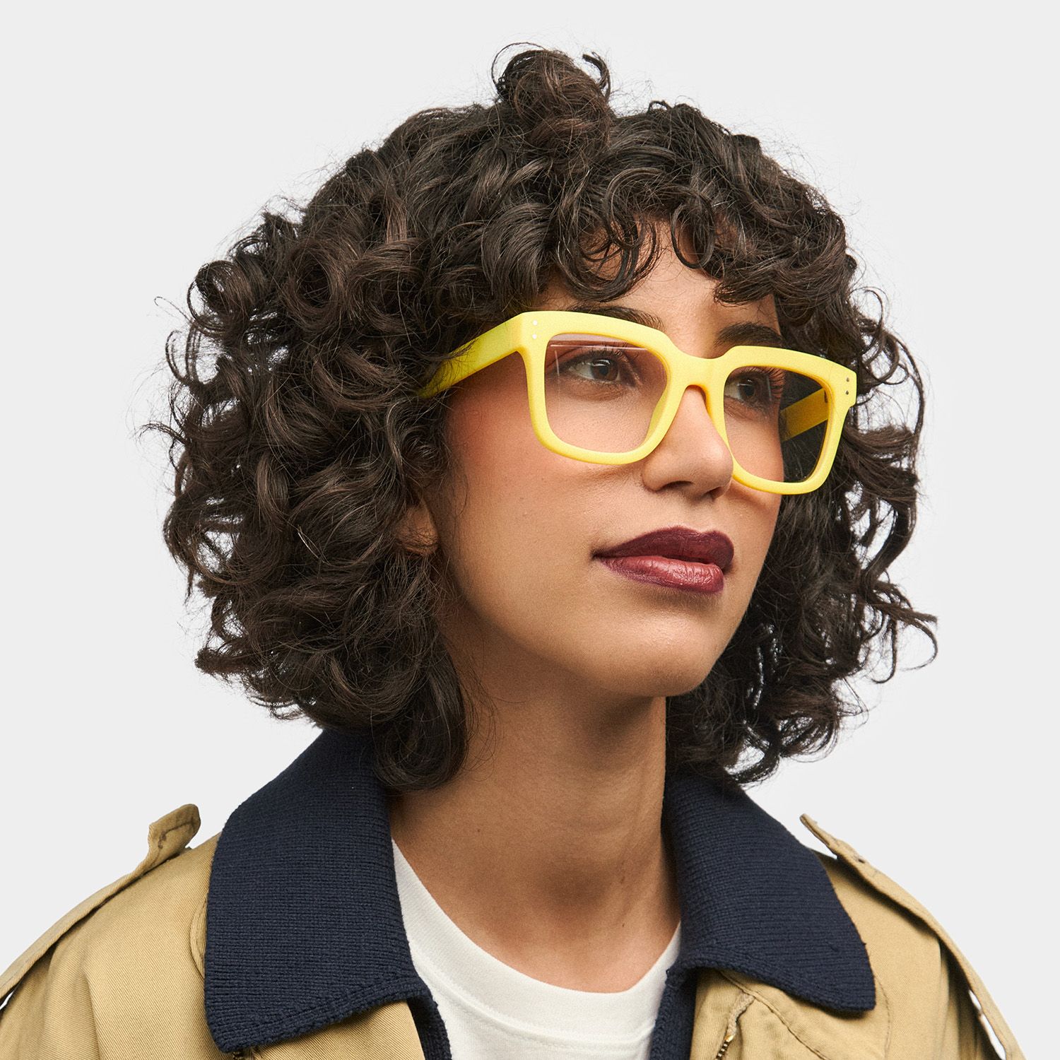 Liizbeett Square Yellow Frame Glasses | Zeelool Optical0