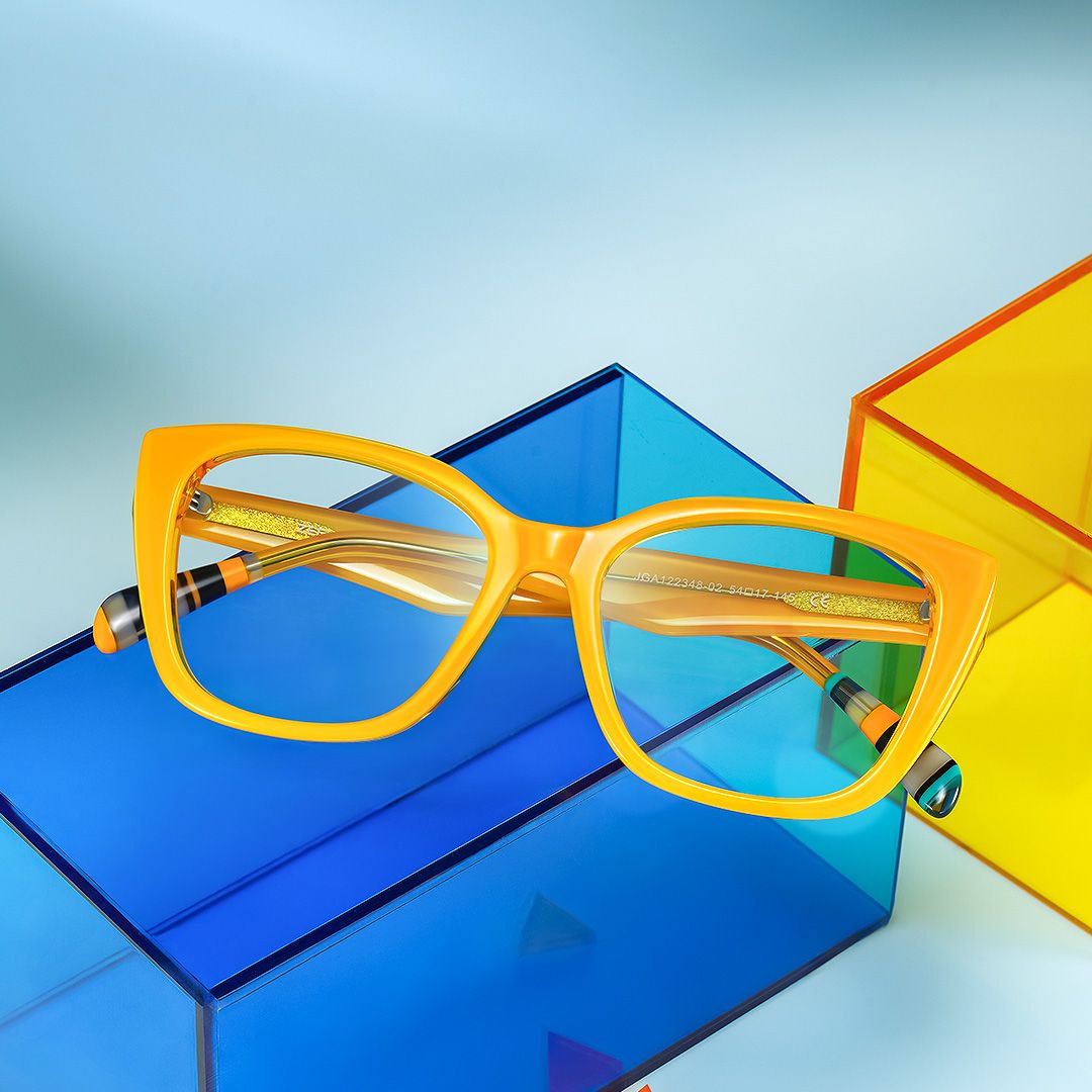 Julius Yellow Frame Glasses with Butterfly Frame Online | ZEELOOL3