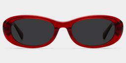 Catherine Red Oval Sunglasses0