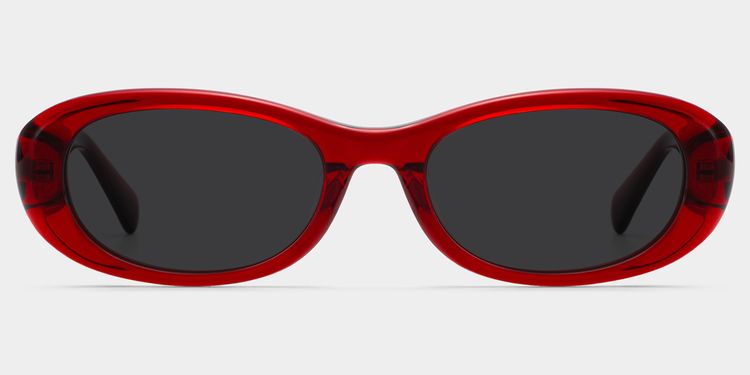 Catherine Red Oval Sunglasses