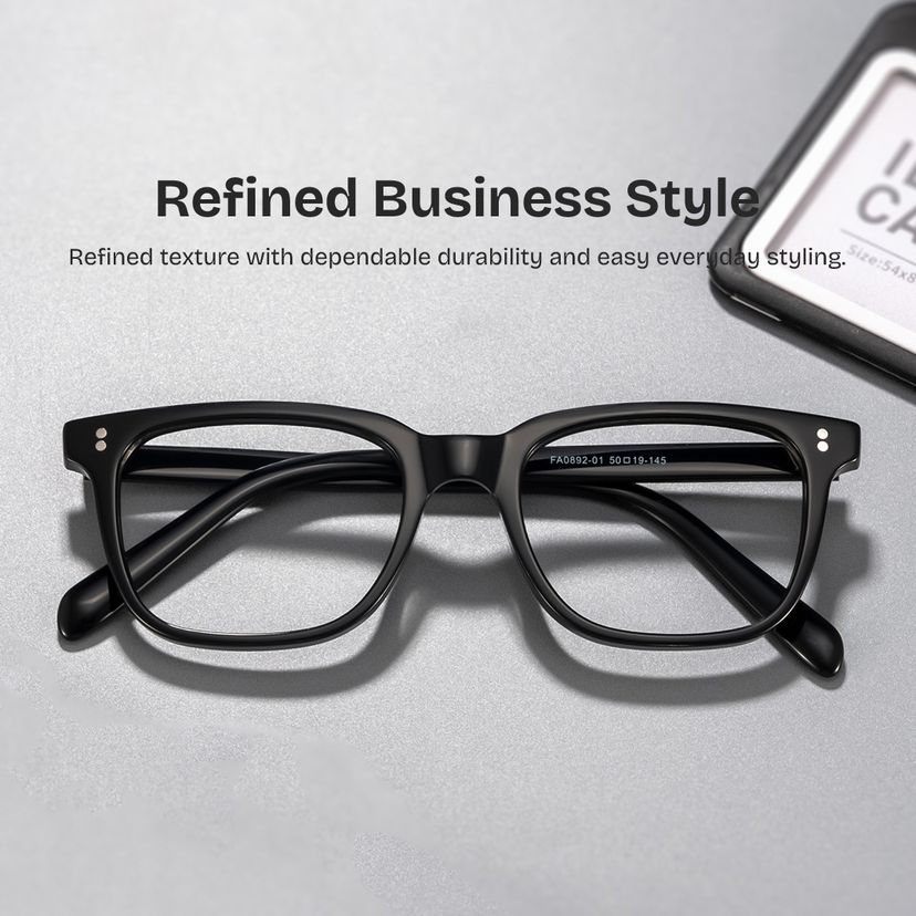 Lamont Black Rectangle Glasses