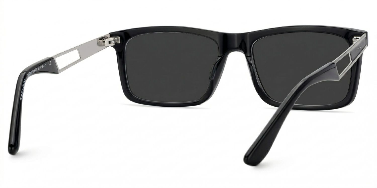 Osvaldo Rectangle Black Sunglasses for Women & Men | ZEELOOL4