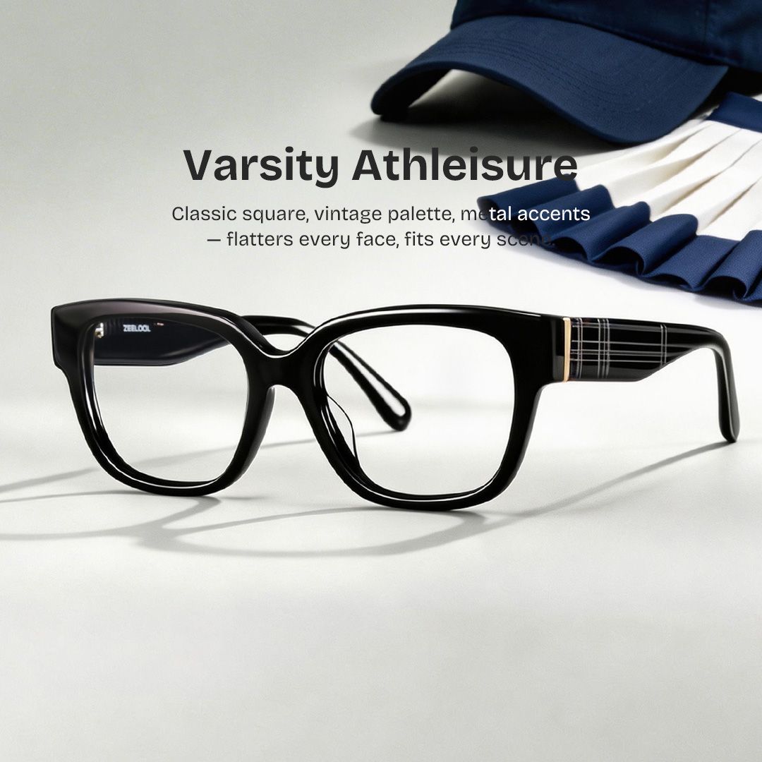 Blake Black Square Glasses | Varsity Athleisure Essential0