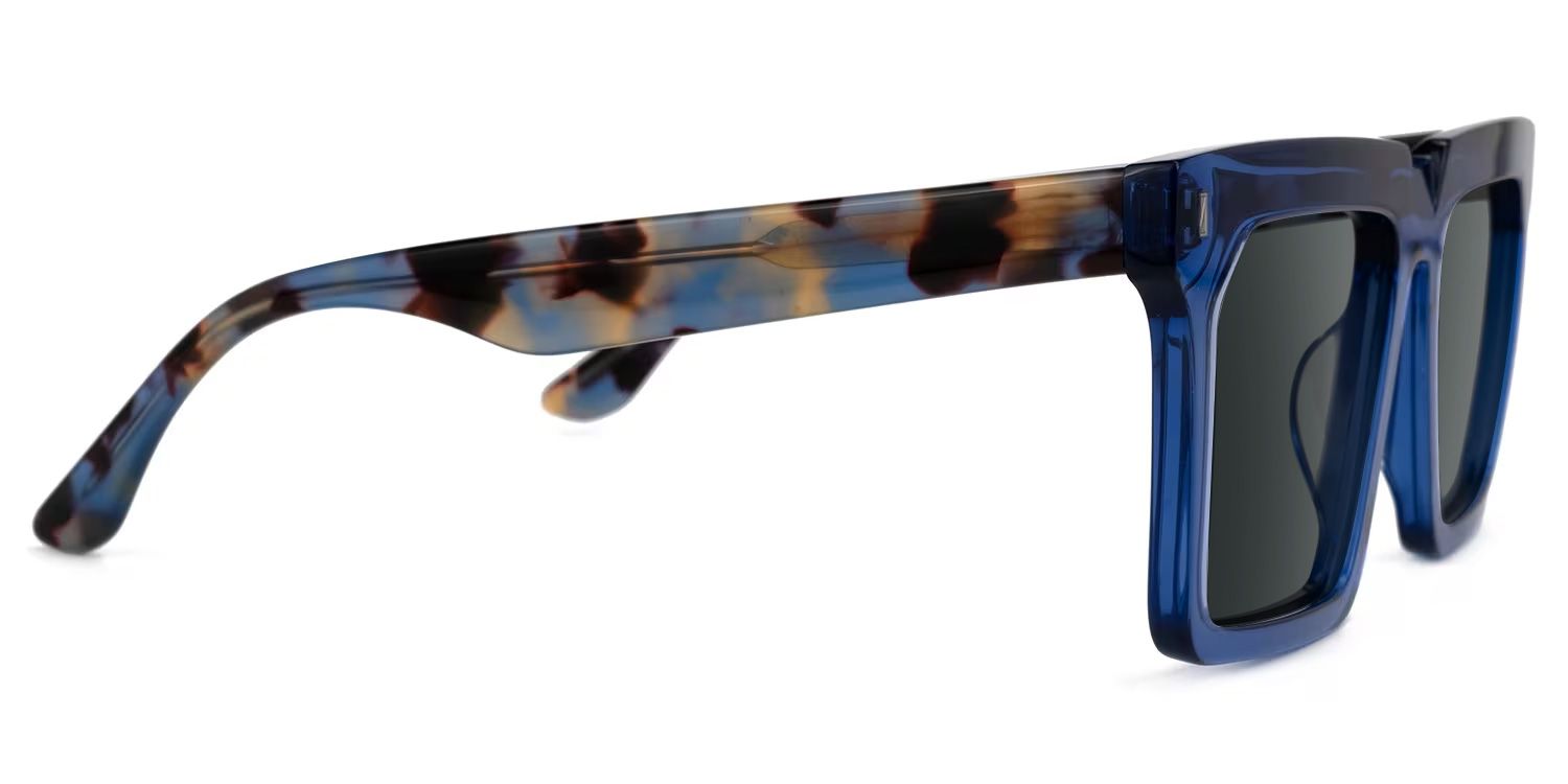 Moreland Rectangle Blue Frame Sunglasses Online Sale | ZEELOOL2
