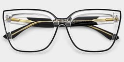 Mirta Black-Clear Square Glasses1