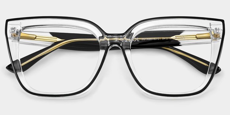 Mirta Black-Clear Square Glasses