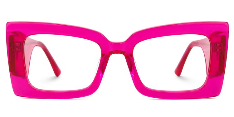 Mitia Neon-Pink Rectangle Glasses