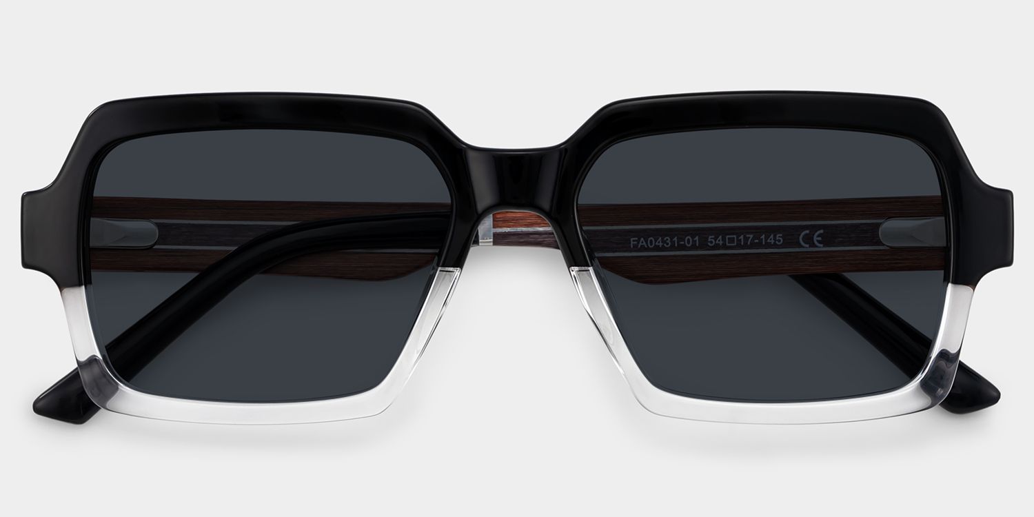 Jack Acetate Black-Clear Frame Sunglasses | ZEELOOL1