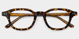 Amber Tortoise Square Glasses2