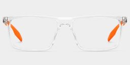 Active Clear Orange Rectangle Glasses1