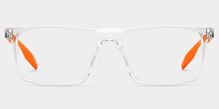 Active Clear Orange Rectangle Glasses
