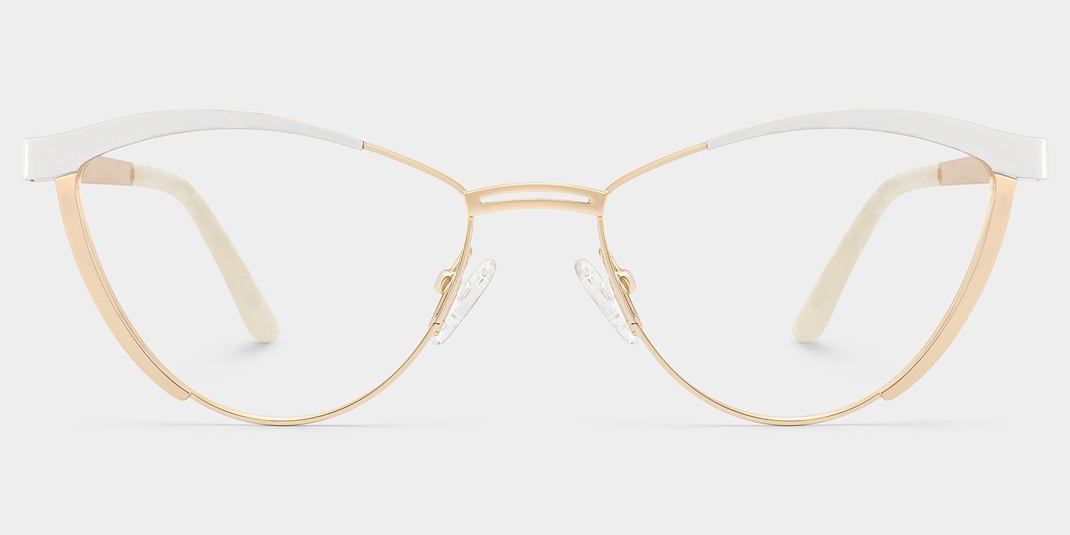 Sydney Cat Eye Gold Eyeglasses and Metal Frames0