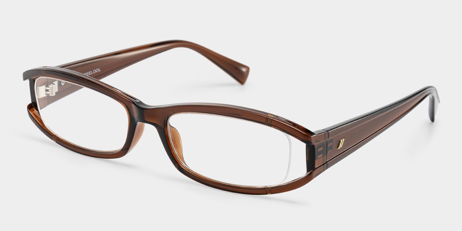 Willow Y2K Brown Rectangle Glasses for Ladies | ZEELOOL3