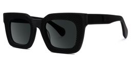 Keisa Black Rectangle Sunglasses1
