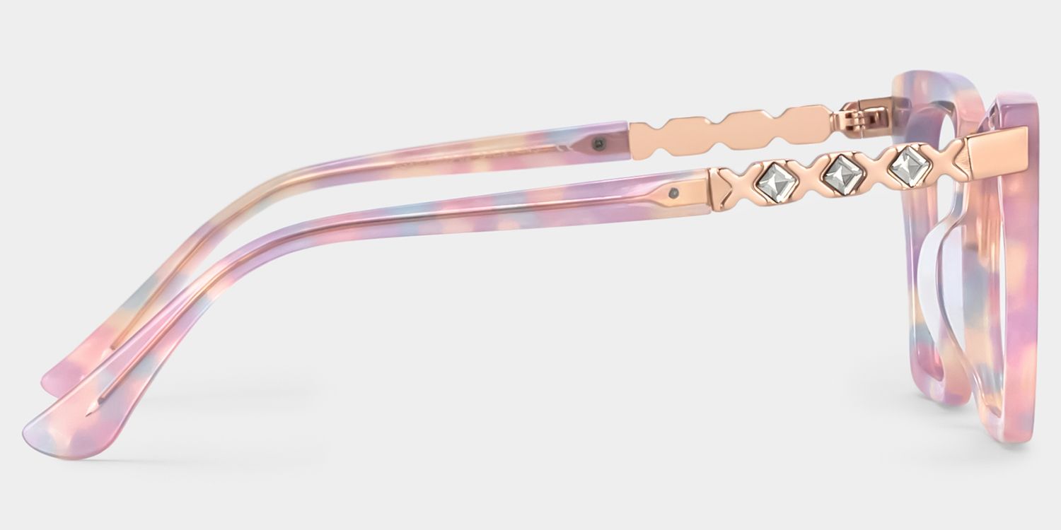 Darlyn Soft Pink Glasses in Cateye Full-Frame  | Zeelool4