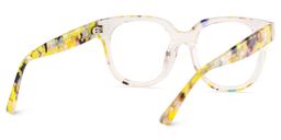 Jett Yellow Clear Square Glasses5