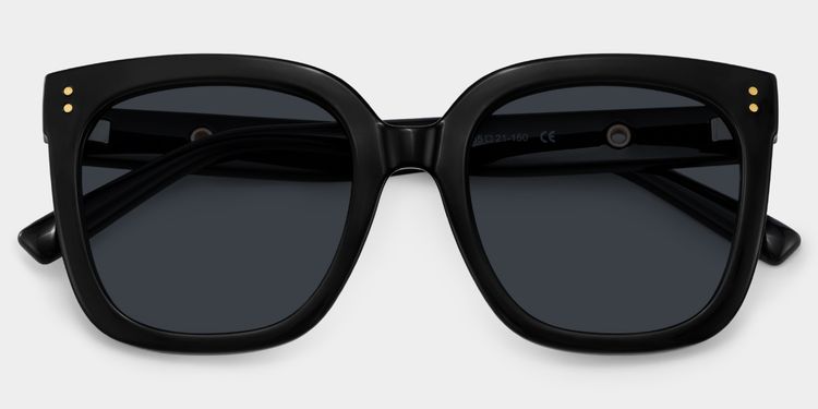 Ebony Black Square Sunglasses
