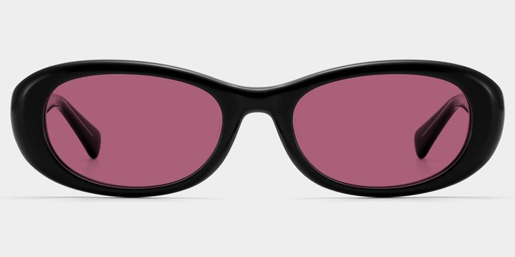 Catherine Black Oval Sunglasses