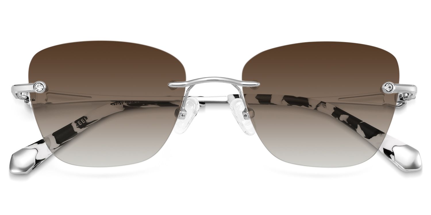 Seth Rectangle Silver Prescription Sunglasses | ZEELOOL1