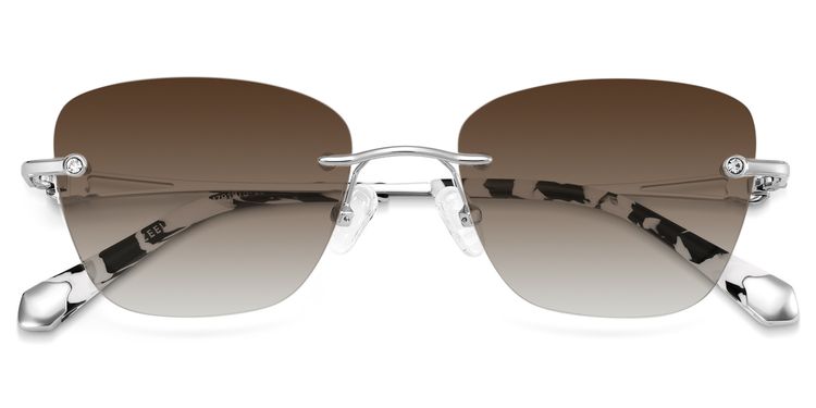 Seth Silver Rectangle Sunglasses