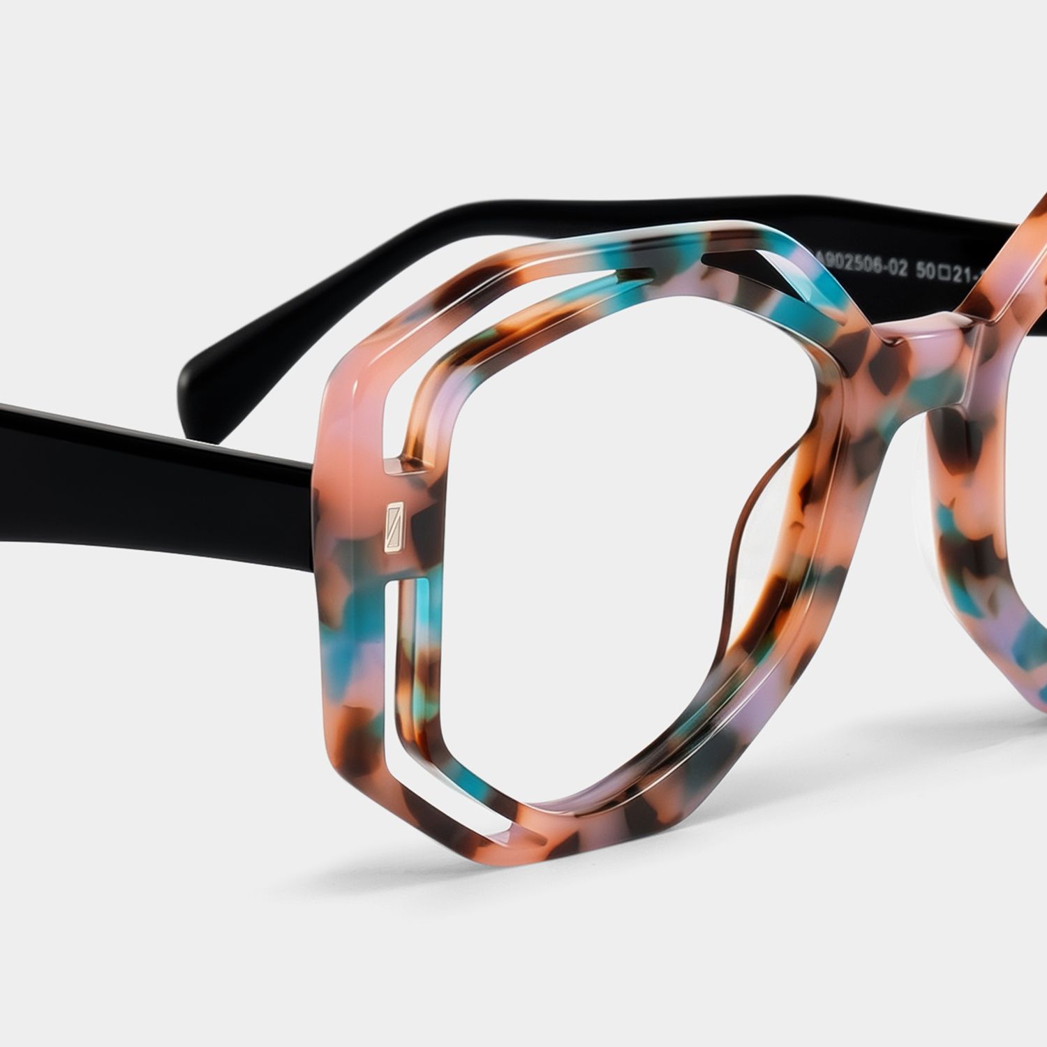 Bobbie Geometric Pink-Tortoise Eyeglass Frames | ZEELOOL5