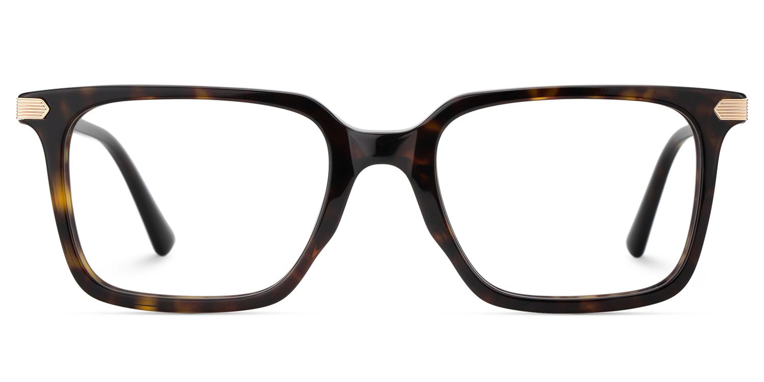Thin Rectangle Glasses Frames in Tortoise Color1