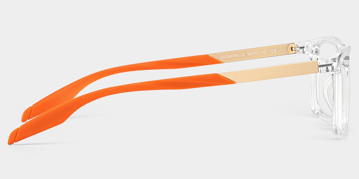 Active Clear Orange Frame Glasses with Rectangle Frame Online | ZEELOOL4