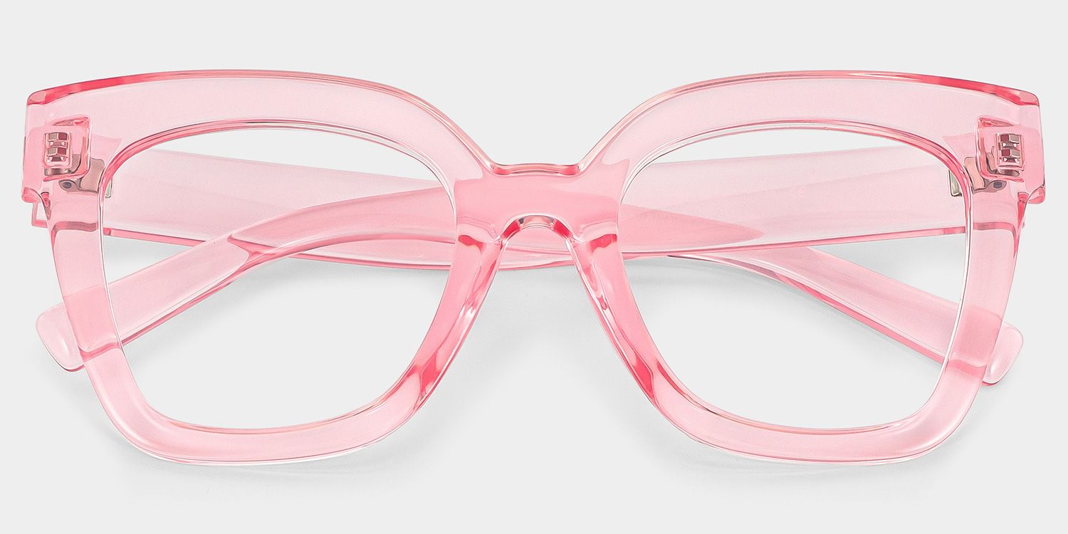 Malcolm Pink Translucent Glasses with Square Frames1