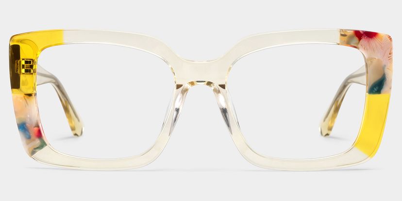 Flair Yellow Square Glasses